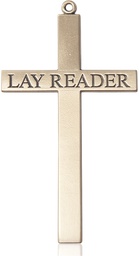 [5958GF] 14kt Gold Filled Lay Reader Cross Medal