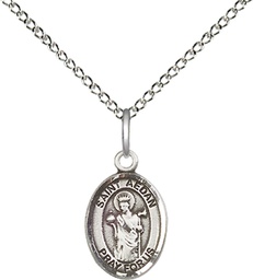 [9293SS/18SS] Sterling Silver Saint Aedan of Ferns Pendant on a 18 inch Sterling Silver Light Curb chain