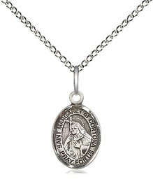 [9301SS/18SS] Sterling Silver Saint Margaret of Cortona Pendant on a 18 inch Sterling Silver Light Curb chain