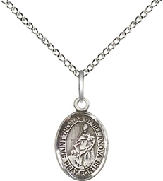 [9304SS/18SS] Sterling Silver Saint Thomas of Villanova Pendant on a 18 inch Sterling Silver Light Curb chain