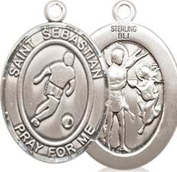 [8164SS] Sterling Silver Saint Sebastian Soccer Medal