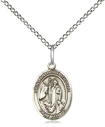 [9317SS/18SS] Sterling Silver Saint Anthony of Egypt Pendant on a 18 inch Sterling Silver Light Curb chain