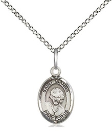 [9322SS/18SS] Sterling Silver Saint Gianna Pendant on a 18 inch Sterling Silver Light Curb chain