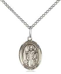 [9323SS/18SS] Sterling Silver Saint Wolfgang Pendant on a 18 inch Sterling Silver Light Curb chain