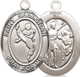 [8168SS] Sterling Silver Saint Sebastian Martial Arts Medal