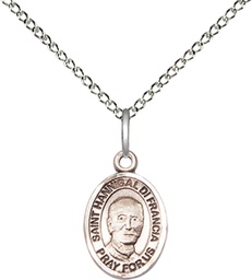 [9327SS/18SS] Sterling Silver Saint Hannibal Pendant on a 18 inch Sterling Silver Light Curb chain