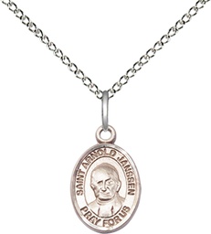 [9328SS/18SS] Sterling Silver Saint Arnold Janssen Pendant on a 18 inch Sterling Silver Light Curb chain