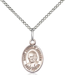 [9328SS/18SS] Sterling Silver Saint Arnold Janssen Pendant on a 18 inch Sterling Silver Light Curb chain