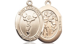 [8170GF] 14kt Gold Filled Saint Sebastian Cheerleading Medal