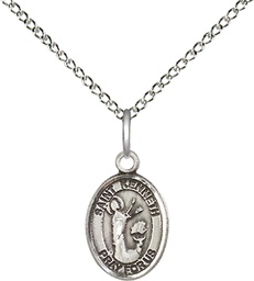 [9332SS/18SS] Sterling Silver Saint Kenneth Pendant on a 18 inch Sterling Silver Light Curb chain