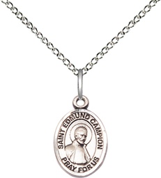 [9333SS/18SS] Sterling Silver Saint Edmund Campion Pendant on a 18 inch Sterling Silver Light Curb chain