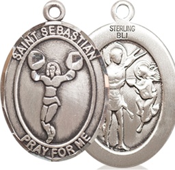 [8170SS] Sterling Silver Saint Sebastian Cheerleading Medal