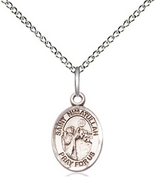 [9339SS/18SS] Sterling Silver Saint Nimatullah Pendant on a 18 inch Sterling Silver Light Curb chain