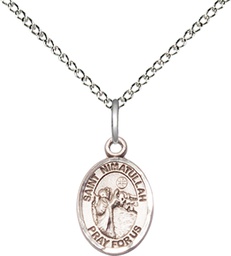 [9339SS/18SS] Sterling Silver Saint Nimatullah Pendant on a 18 inch Sterling Silver Light Curb chain