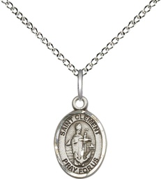 [9340SS/18SS] Sterling Silver Saint Clement Pendant on a 18 inch Sterling Silver Light Curb chain