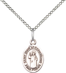 [9350SS/18SS] Sterling Silver Saint John of Capistrano Pendant on a 18 inch Sterling Silver Light Curb chain