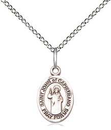 [9350SS/18SS] Sterling Silver Saint John of Capistrano Pendant on a 18 inch Sterling Silver Light Curb chain