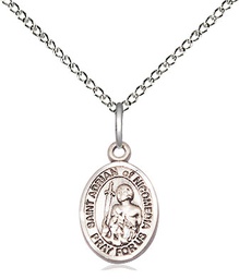 [9353SS/18SS] Sterling Silver Saint Adrian of Nicomedia Pendant on a 18 inch Sterling Silver Light Curb chain