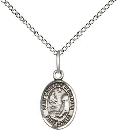 [9354SS/18SS] Sterling Silver Saint Catherine of Bologna Pendant on a 18 inch Sterling Silver Light Curb chain