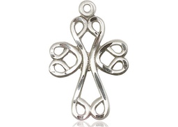 [5998SS] Sterling Silver Scroll Cross Medal