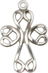 [5998SS] Sterling Silver Scroll Cross Medal