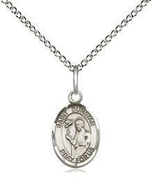 [9355SS/18SS] Sterling Silver Saint Dunstan Pendant on a 18 inch Sterling Silver Light Curb chain