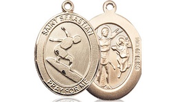 [8175GF] 14kt Gold Filled Saint Sebastian Surfing Medal