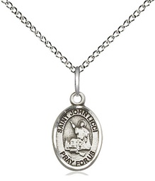 [9358SS/18SS] Sterling Silver Saint John Licci Pendant on a 18 inch Sterling Silver Light Curb chain