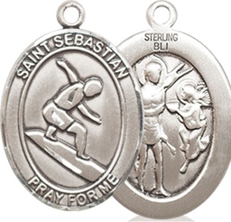 [8175SS] Sterling Silver Saint Sebastian Surfing Medal