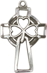 [5999SS] Sterling Silver Shamrock Cross Medal