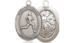 [8176SS] Sterling Silver Saint Sebastian Track and Field Medal