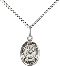 [9365SS/18SS] Sterling Silver Saint Frances of Rome Pendant on a 18 inch Sterling Silver Light Curb chain