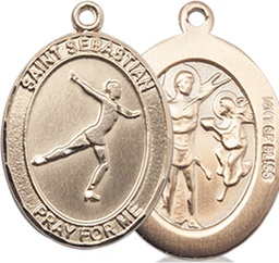 [8177GF] 14kt Gold Filled Saint Sebastian Figure Skating Medal