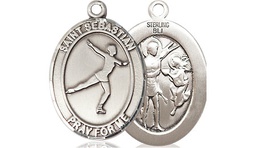 [8177SS] Sterling Silver Saint Sebastian Figure Skating Medal