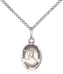 [9370SS/18SS] Sterling Silver Saint John Berchmans Pendant on a 18 inch Sterling Silver Light Curb chain