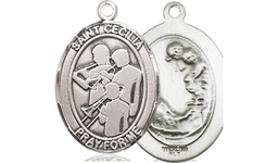 [8179SS] Sterling Silver Saint Cecilia Marching Band Medal