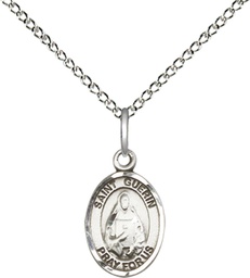 [9382SS/18SS] Sterling Silver Saint Theodora Pendant on a 18 inch Sterling Silver Light Curb chain
