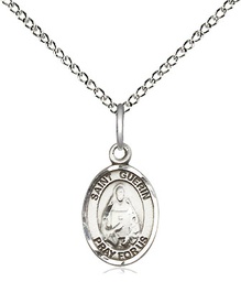 [9382SS/18SS] Sterling Silver Saint Theodora Pendant on a 18 inch Sterling Silver Light Curb chain