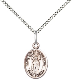 [9384SS/18SS] Sterling Silver Saint Ivo Pendant on a 18 inch Sterling Silver Light Curb chain