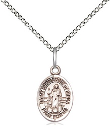 [9387SS/18SS] Sterling Silver Saint Bernadine of Sienna Pendant on a 18 inch Sterling Silver Light Curb chain