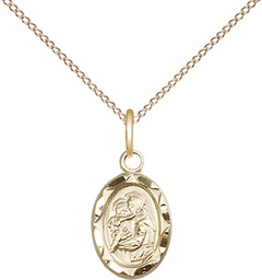[0301DGF/18GF] 14kt Gold Filled Saint Anthony Pendant on a 18 inch Gold Filled Light Curb chain