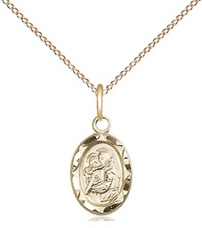 [0301DGF/18GF] 14kt Gold Filled Saint Anthony Pendant on a 18 inch Gold Filled Light Curb chain