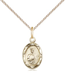 [0301JGF/18GF] 14kt Gold Filled Saint Jude Pendant on a 18 inch Gold Filled Light Curb chain