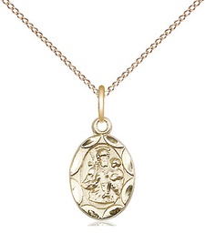 [0301KGF/18GF] 14kt Gold Filled Saint Joseph Pendant on a 18 inch Gold Filled Light Curb chain