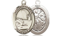 [8188SS] Sterling Silver Saint Sebastian Fishing Medal