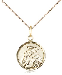 [0601DGF/18GF] 14kt Gold Filled Saint Anthony Pendant on a 18 inch Gold Filled Light Curb chain