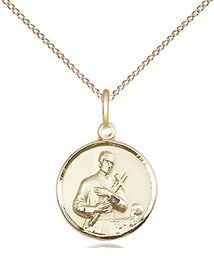 [0601GGF/18GF] 14kt Gold Filled Saint Gerard Pendant on a 18 inch Gold Filled Light Curb chain