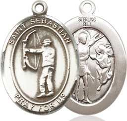 [8189SS] Sterling Silver Saint Sebastian Archery Medal