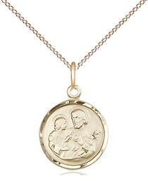 [0601KGF/18GF] 14kt Gold Filled Saint Joseph Pendant on a 18 inch Gold Filled Light Curb chain