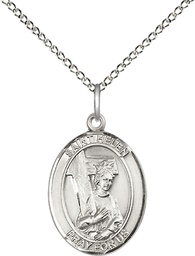 [8043SS/18SS] Sterling Silver Saint Helen Pendant on a 18 inch Sterling Silver Light Curb chain